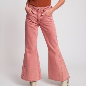 FLASH 🌟 SALE!  FREE PEOPLE One Teaspoon Vintage Red Marine Flare Jeans PRISTINE